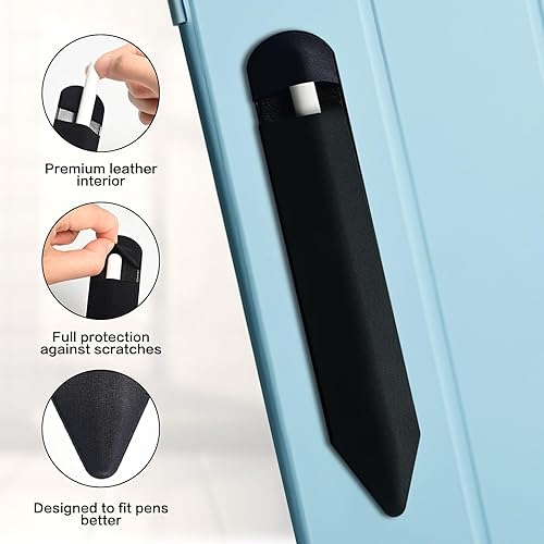 Miniatura 5 de Soporte para lápices compatible con Apple Pencil (21 generación), funda de piel elástica para lápiz capacitivo, accesorios con funda adhesiva para