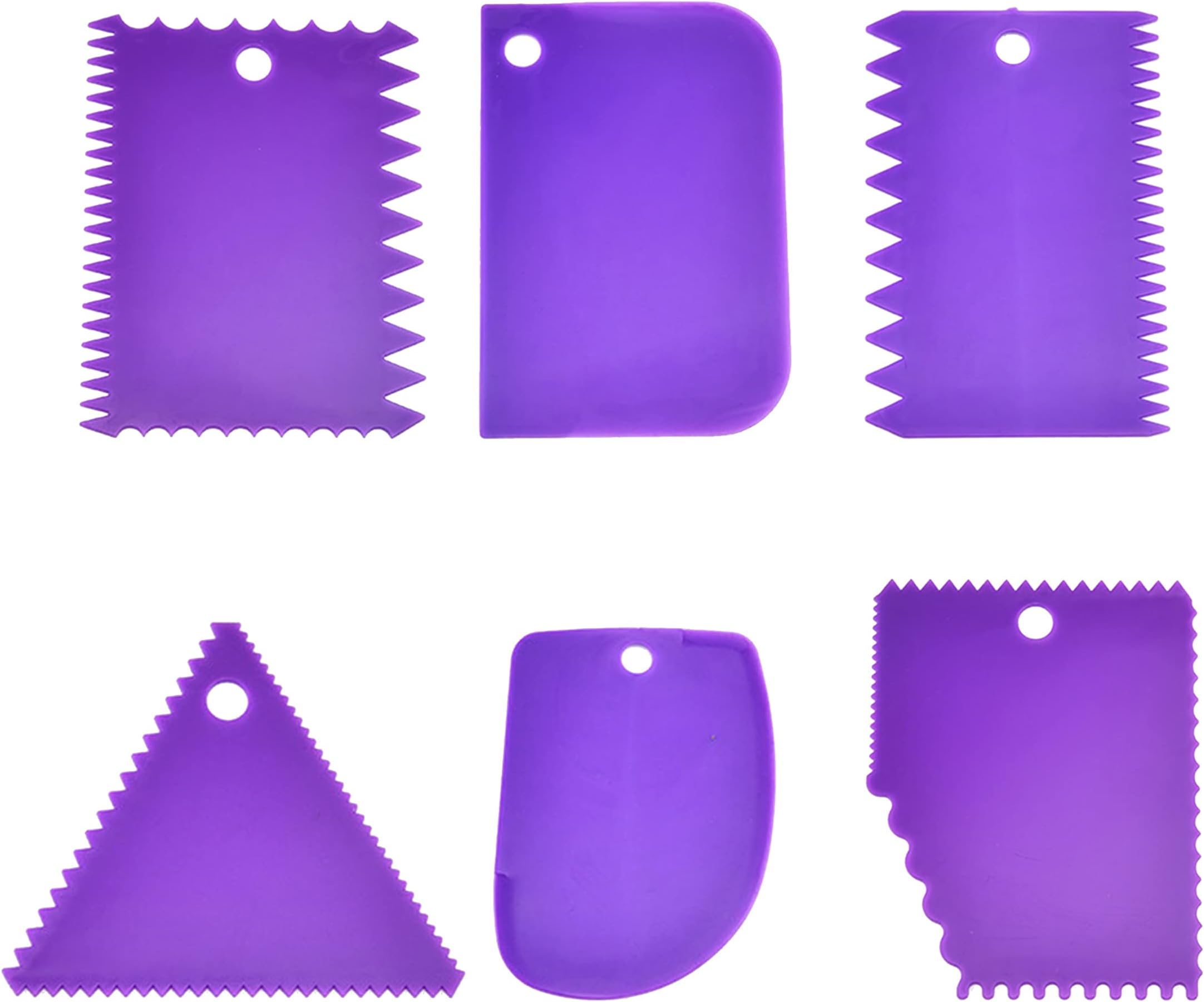 6Pcs Plastic Clay Scrapers for Sculpting and Embossing, Plastic Sculpture Scraper,Pottery Clay Scraper Ceramic Serrated Tools, Diverse Shapes, User-Friendly Design