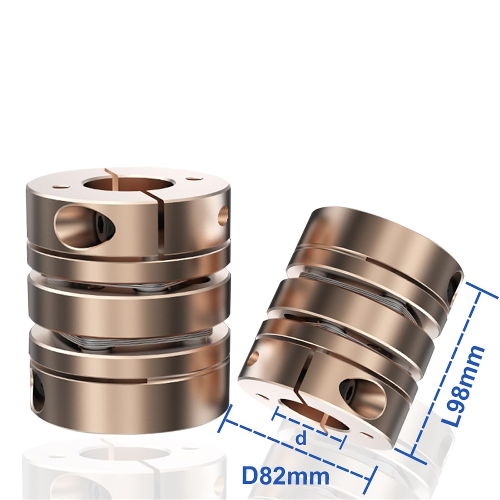 Przemysłowe sprzęgło tarczowe D82L98mm wysoce precyzyjne elastyczne sprzęgło tarczowe z aluminium 8 mm do 22 mm (rozmiar: 40 x 40)