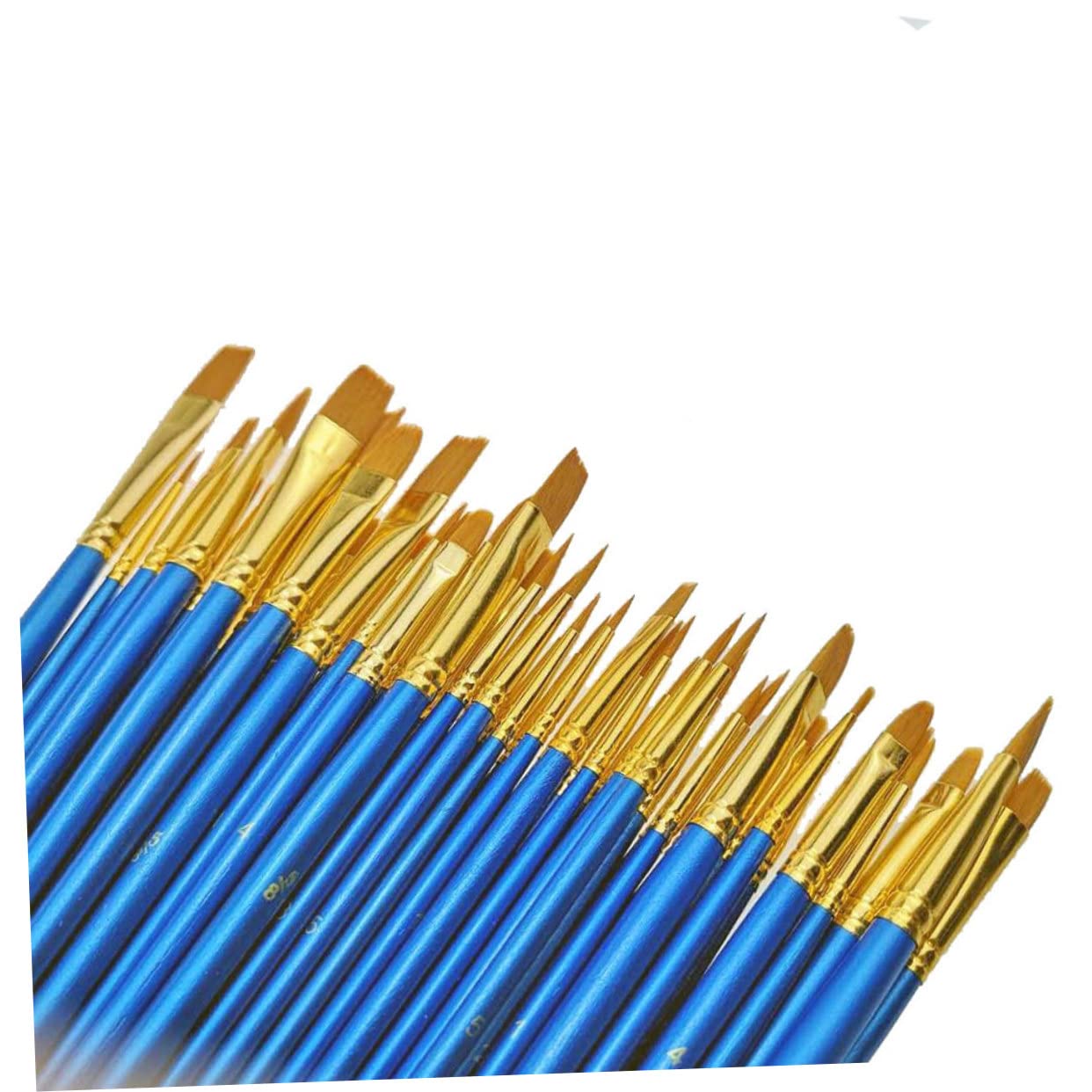 HOMSFOU 2 Sätze Teiliges Pinselset Für Malerei Farbige Flache Pinsel Elastischem Material Geeignet Für Aquarell Öl Für Schüler Künstler Und Reisende Blau 50 Stück * 2