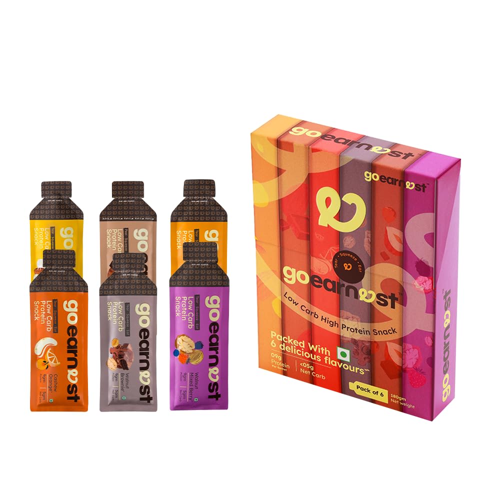 Goearnest All in One pack Low Carb, High Protein Snack | 9g Protein, 5g Carbs | No Added Sugar, High Fibre, Gluten Free | 30g-image-42