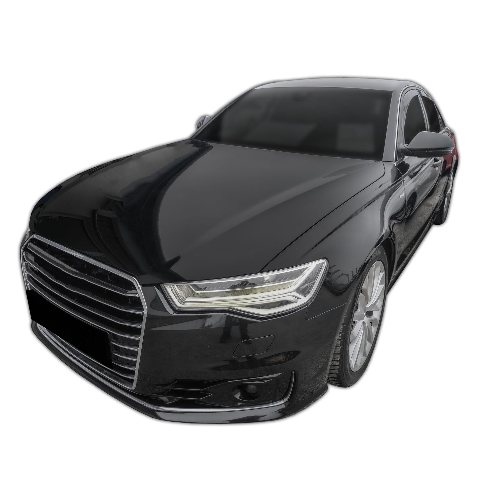 J&J AUTOMOTIVE GP Windabweiser passend für Audi A6 C7 Limousine 2011-2018 4tlg, Vorne und Hinten Regenabweiser Passform Getönt Schwarz