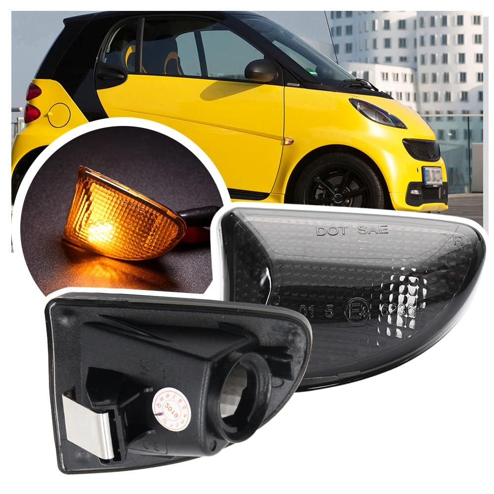 Indicatore Laterale Alloggiamento Della Luce Per Smart Fortwo 451 MK1 MK2 2007-2015 2X Lente Fumo Segnale di Girata Ripetitore Luce Indicatore Laterale Lampeggiante Lampade