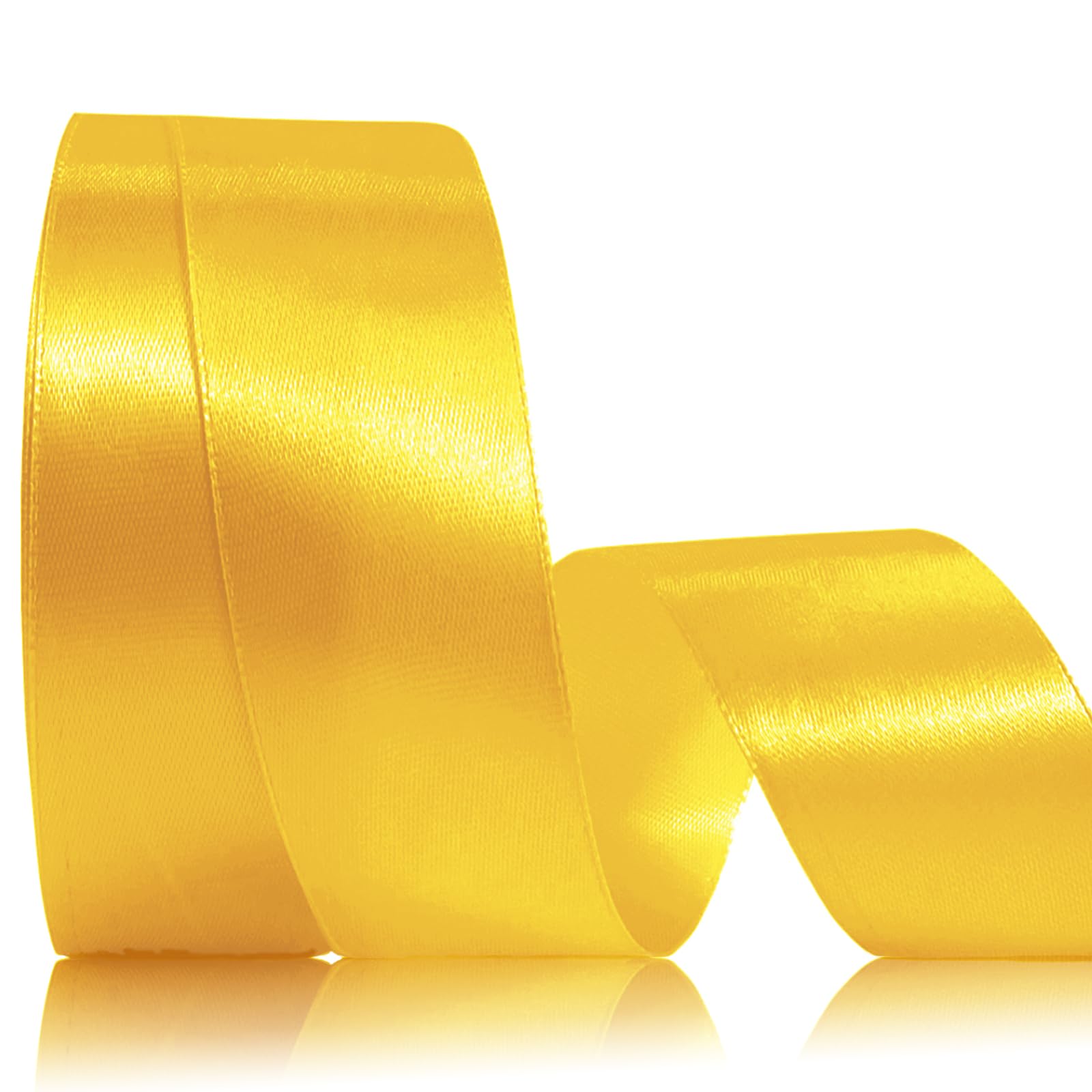 Amazon.com: OMAIGAR Yellow Ribbon 1-1/2 Inch Width, Solid Satin Ribbons ...