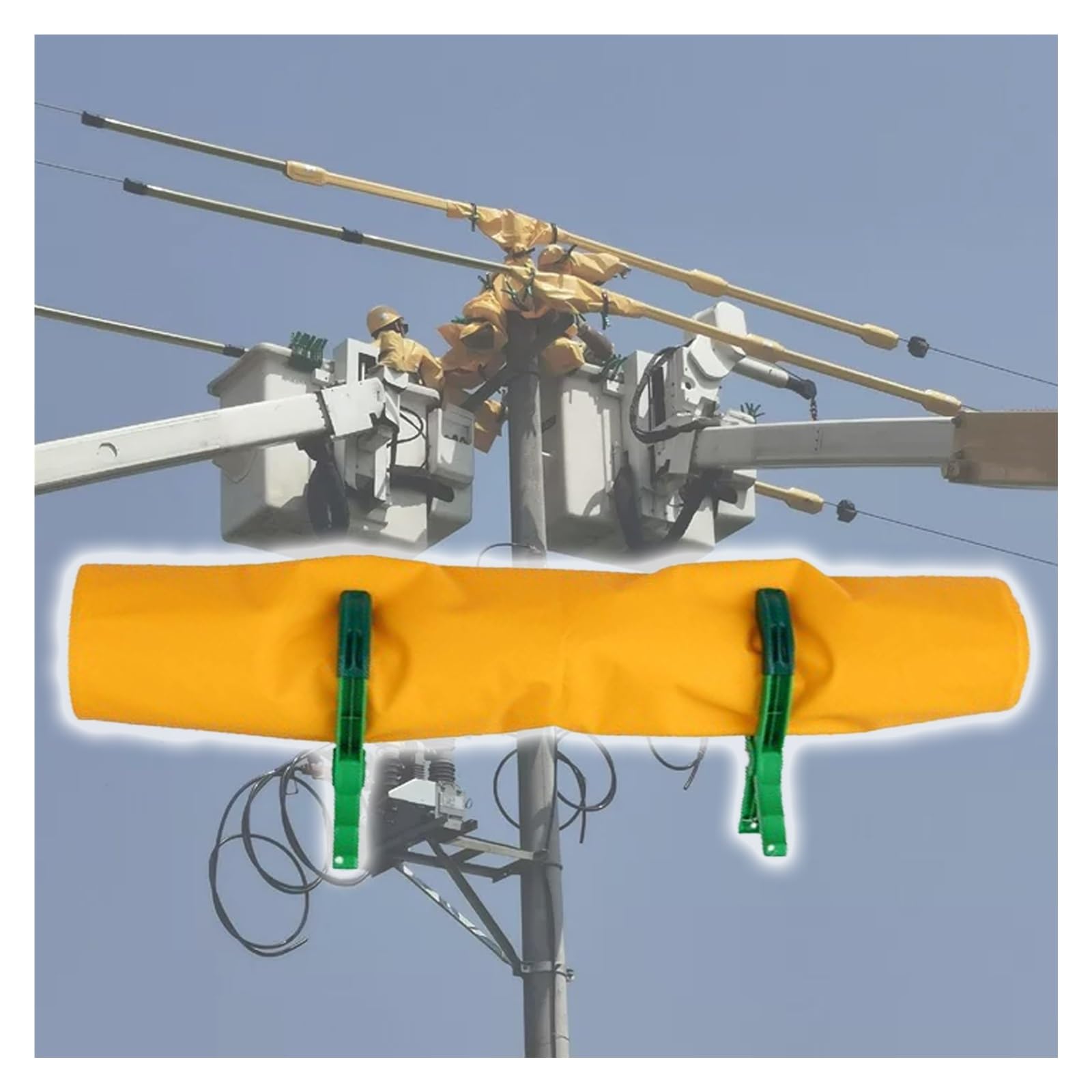 High-voltage insulation blanket 0.4/10 KV Insulating Blanket with Insulation Clips, High Voltage Line Cover Blanket for Overhead Power Pole Work, Electrical Line Blankets(0.4KV-15.7"x19.7"(40x50cm))