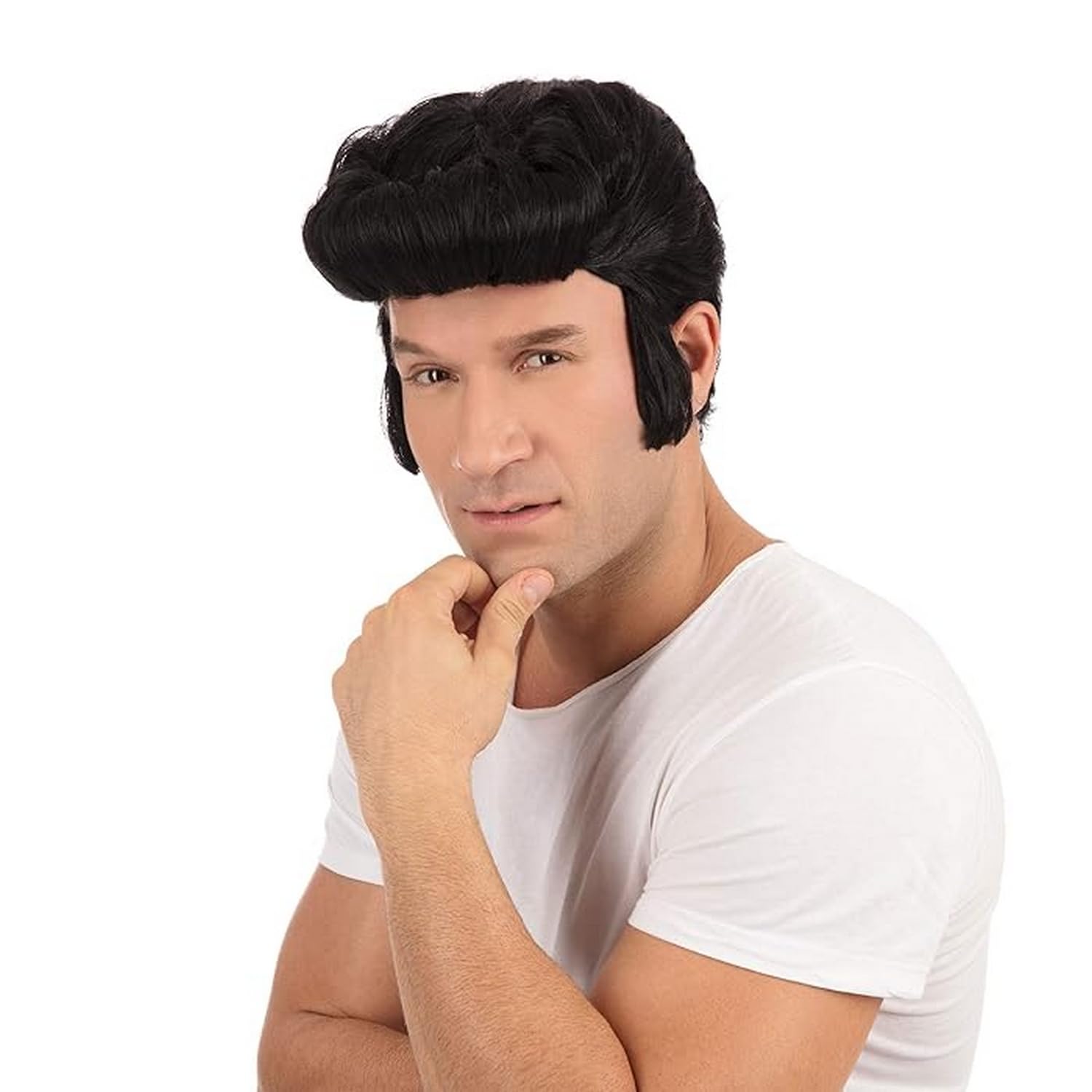 Bristol Novelty BW686B Greaser Wig, Men, Black Halloween