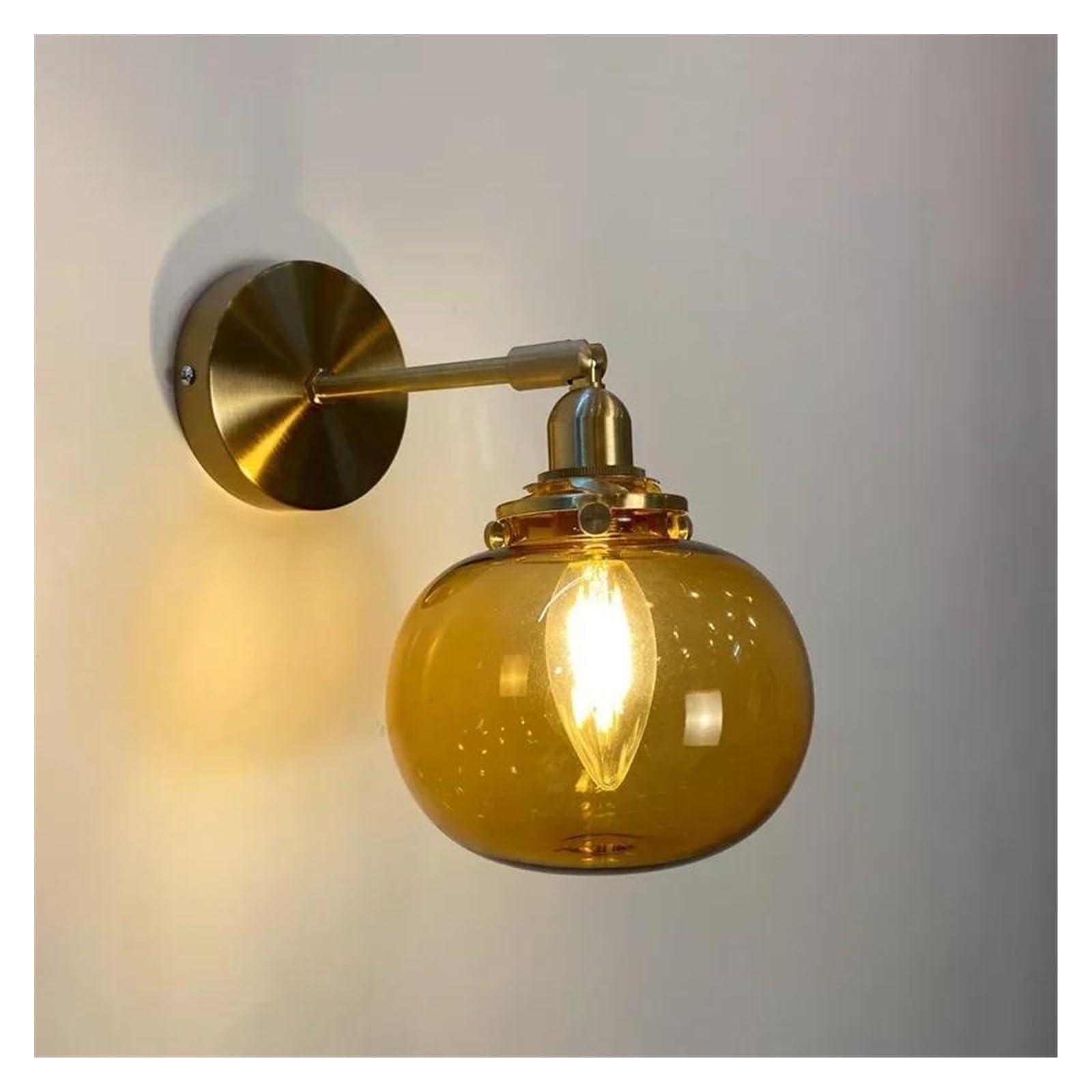 JYBNBBE Wall Sconces, Copper Wall Lamps Stained Glass Lighting Fixtures Bathroom Sconce Mirror Lights Nordic Home Decor Luminaire for Bedroom,Dark Brown