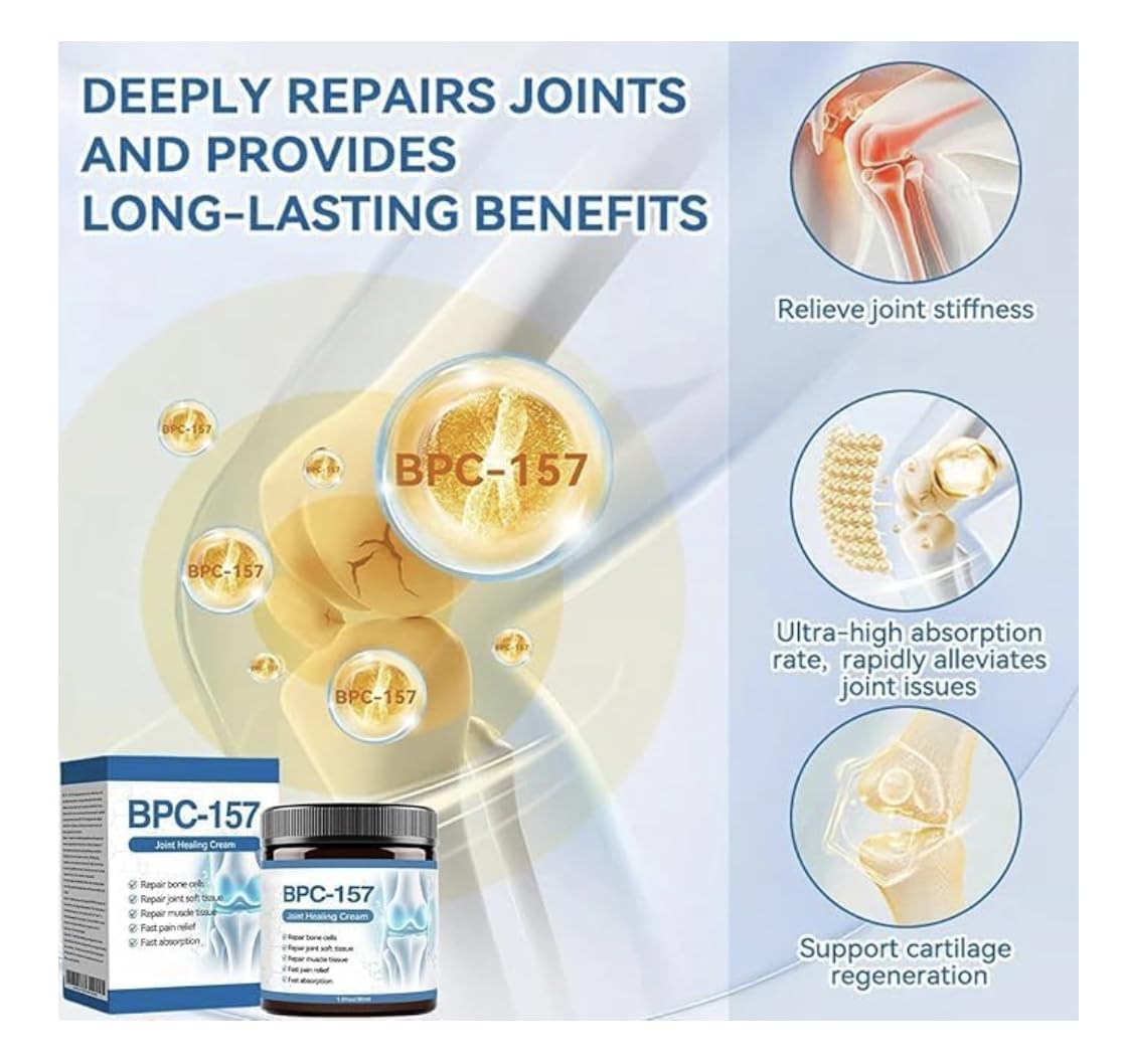 BPC-157 Inspired Joint Care Cream Peptide Complex Soothing Massage Back, Neck, Hands Knees