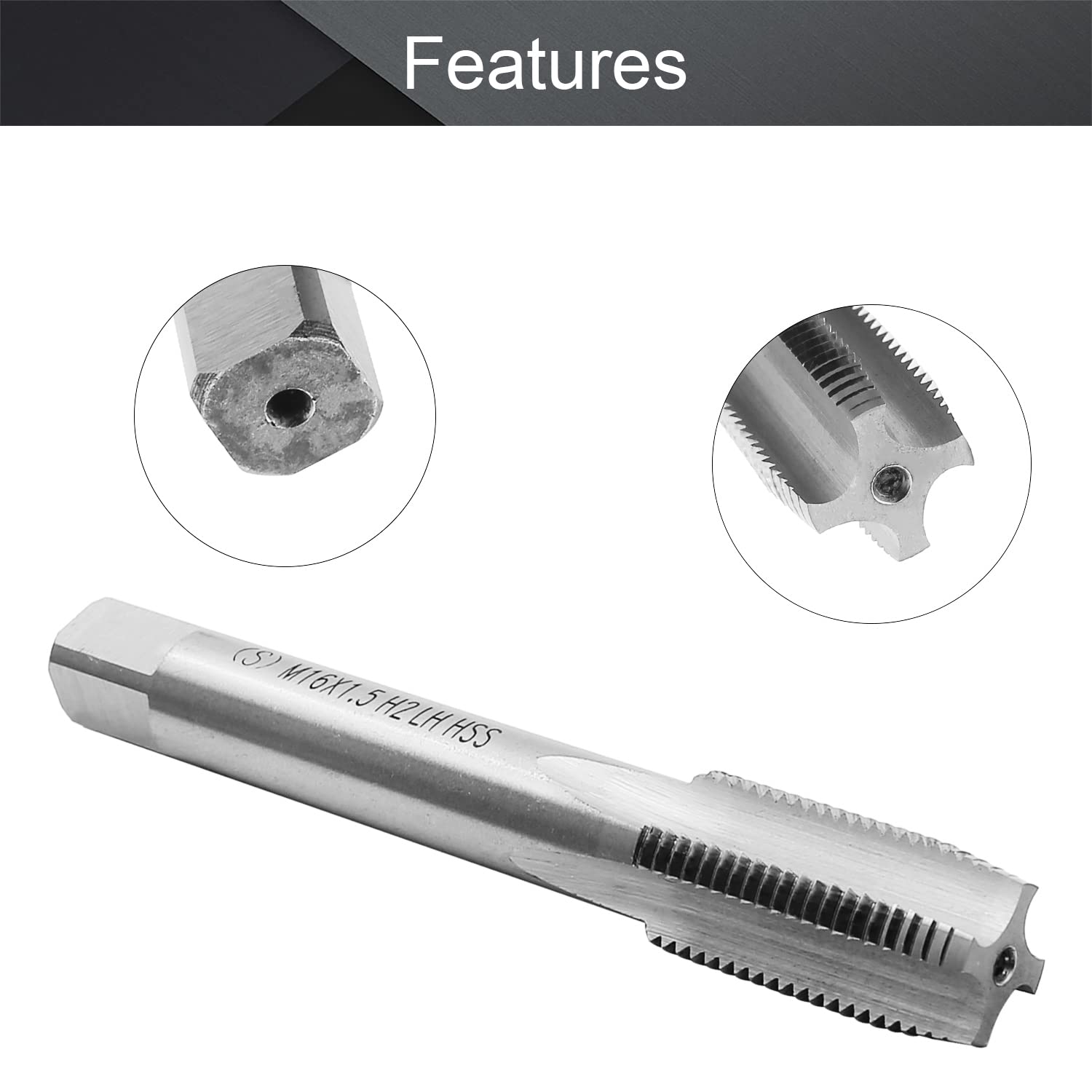 Maschio Per Filettatura M16x1.5 Sinistra - Acciaio Al Cobalto M35, Rivestito Titanio, Per Metalli Duri - Foto 9