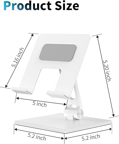 Miniatura 3 de ALASHI Soporte para tablet para escritorio, soporte estable para tableta con base de metal pesado y gruesa para tableta grande, múltiples ángulos