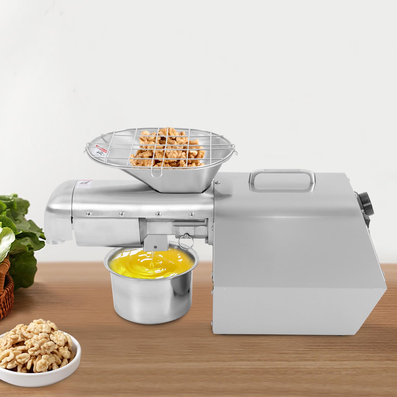 MSAIERPLR Oil Press Machine Stainless Steel Oil Press Machine Commercial Automatic Oil Press Machine Seed Oil Extractor Electric Oil Press Machine Cold/Hot Press Oil Extractor Oil Maker Machine