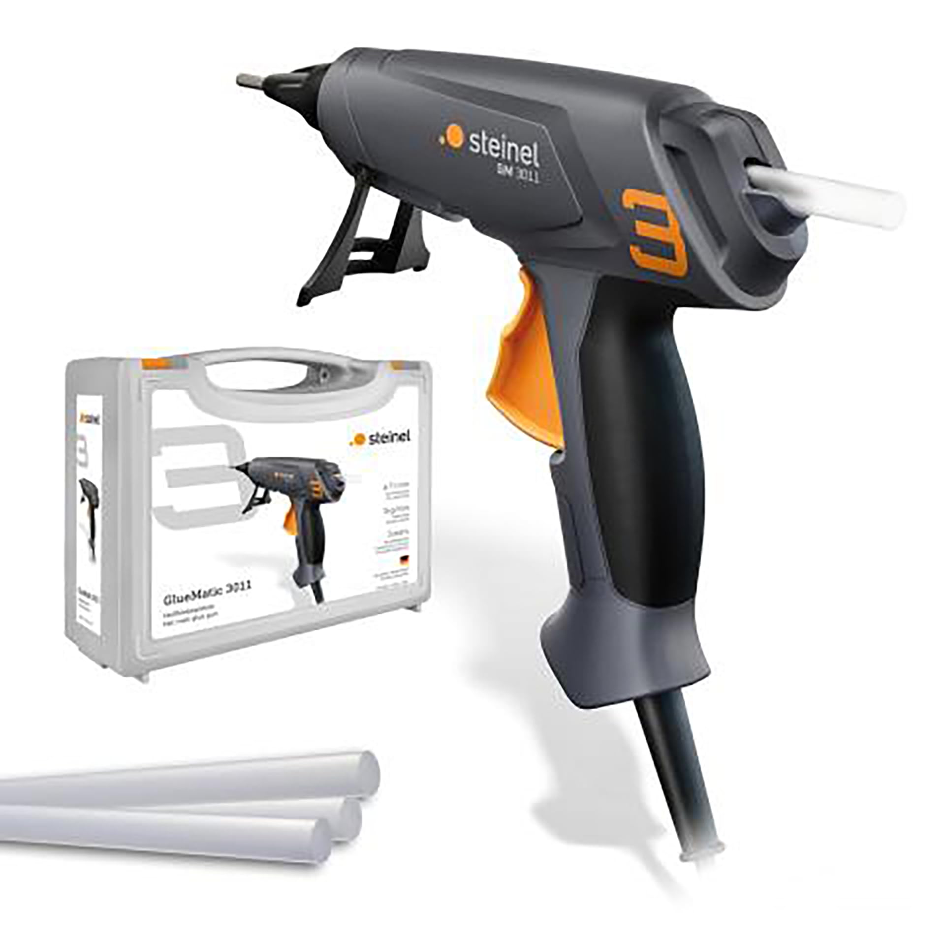 Steinel GlueMatic 3011 Hot Glue Gun with Folding Box (084509) or with Carry Case (085360) (with Carry Case)