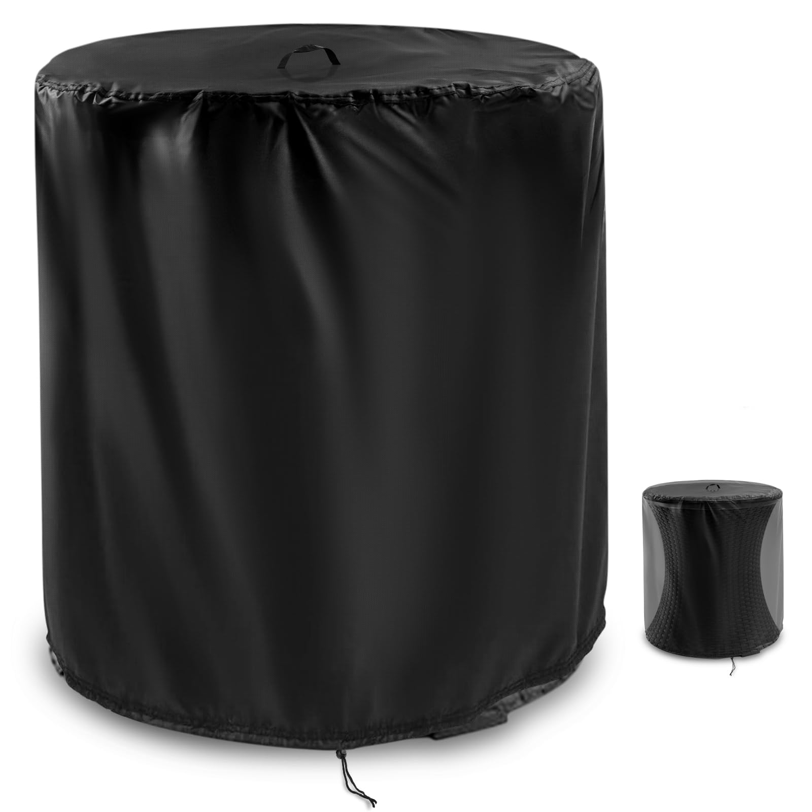 Zuppypaw Small Garden Table Cover Round 62 x 66 cm, Waterproof Windproof 500D Heavy Duty Small Outdoor Table Cover for Bistro Tables, Coffee Tables, Ice Buckets, Black