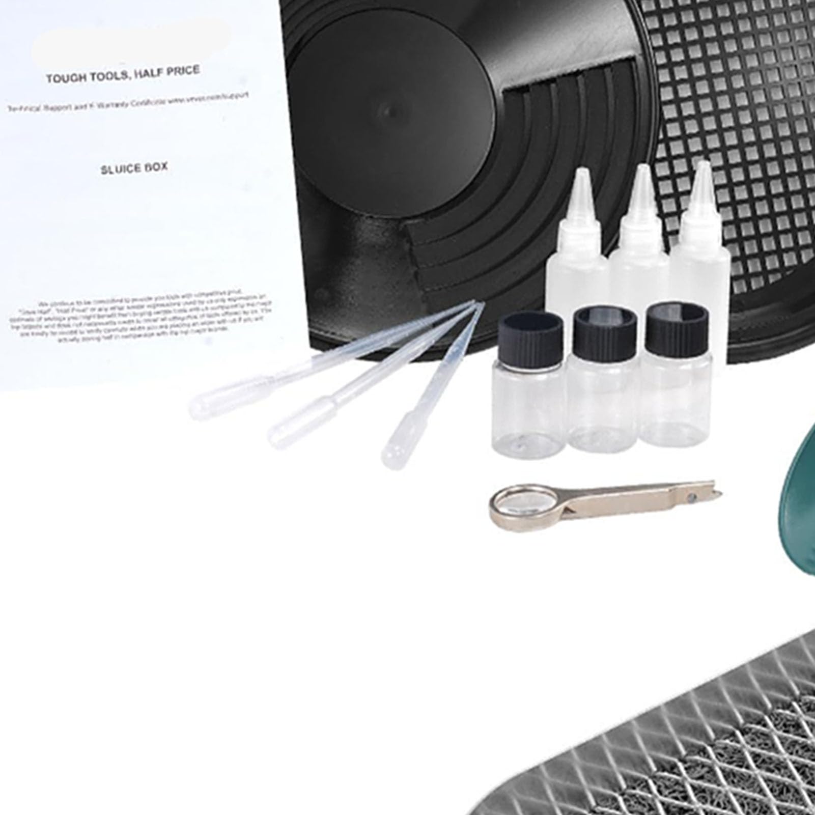 Kit per L'estrazione Dell'oro, Kit per la Panoramica Dell'oro da 12 Pollici, Scatola di Chiusura Portatile in Lega di Alluminio, Include Vaschetta per L'oro, Schermo
