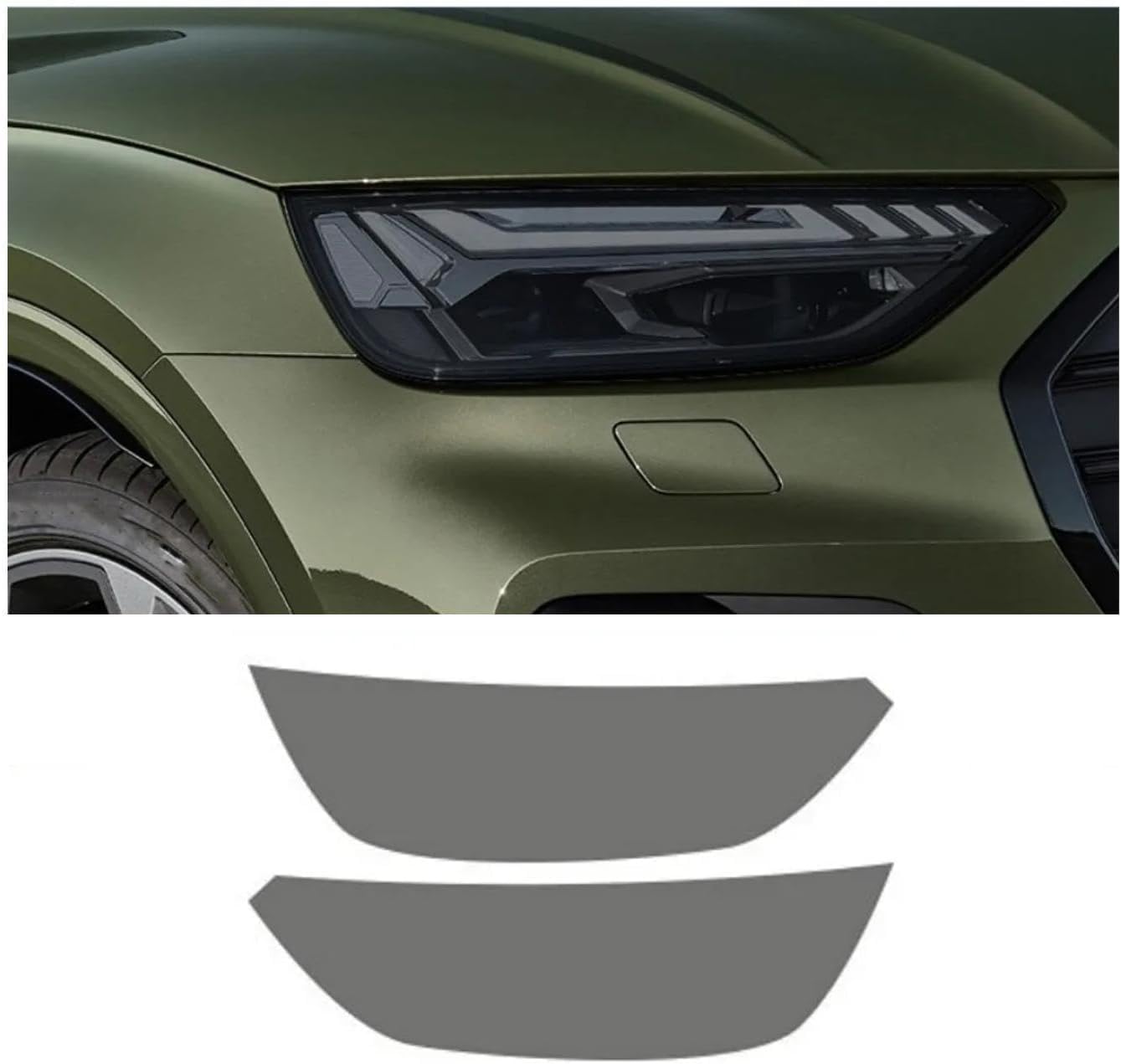 SamLng Car Front Light Film for Q5 SQ5 Facelift 2021 Light Controlled Car Front Headlamp Protection Film TPU Color Changing Car Headlight Film TPU Lamp Film Headlight Protection Sticker