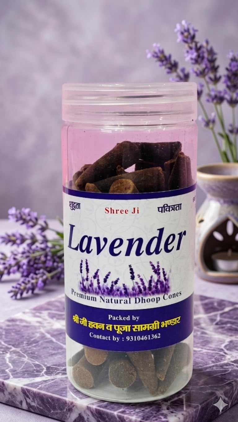 Shree Ji Lavender Premium Natural Dhoop Cone, Aromatic Incense for Pooja and Meditation-picture-29