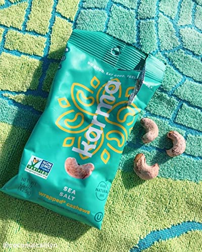 Sea Salt Cashews With Skin By Karma Nuts, Whole, Roasted, Vegan, Gluten Free, Low Net Carb, Natural, Everyday Nut Snack, 1.5 Ounce (12 Snack Packs) #TOP4