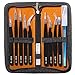 Bionso Precision Tweezers Set, 9 PCS Premium ESD Tweezer set, 1 PCS Craft Knife and 10 PCS Spare Blades. Anti-Static Stainless Steel Tweezers Kit and Knife for Electronics, Craft, Soldering, etc.