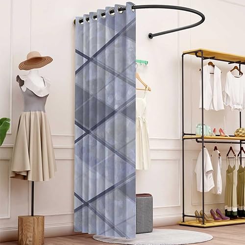 Miniatura 4 de Cortinas opacas con patrón abstracto de líneas romboid para decoración de habitación con diseño de morden, 1 panel, 40 pulgadas de ancho x 47