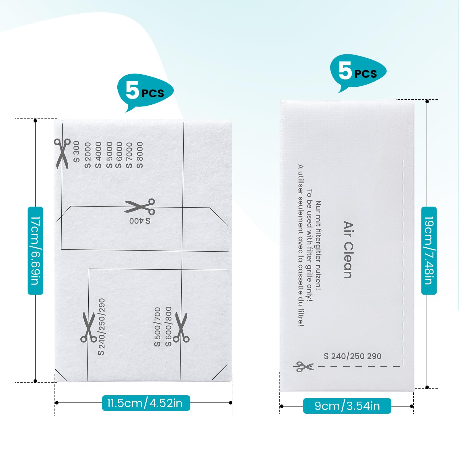 10 sztuk filtrów do odkurzaczy Miele, 5 sztuk filtrów ochronnych silnika i 5 sztuk filtrów wylotowych do odkurzaczy Miele Complete C1/2/3, Compact C1/2, Classic C1, Dynamic U1, S200-S899, S2000-S8999