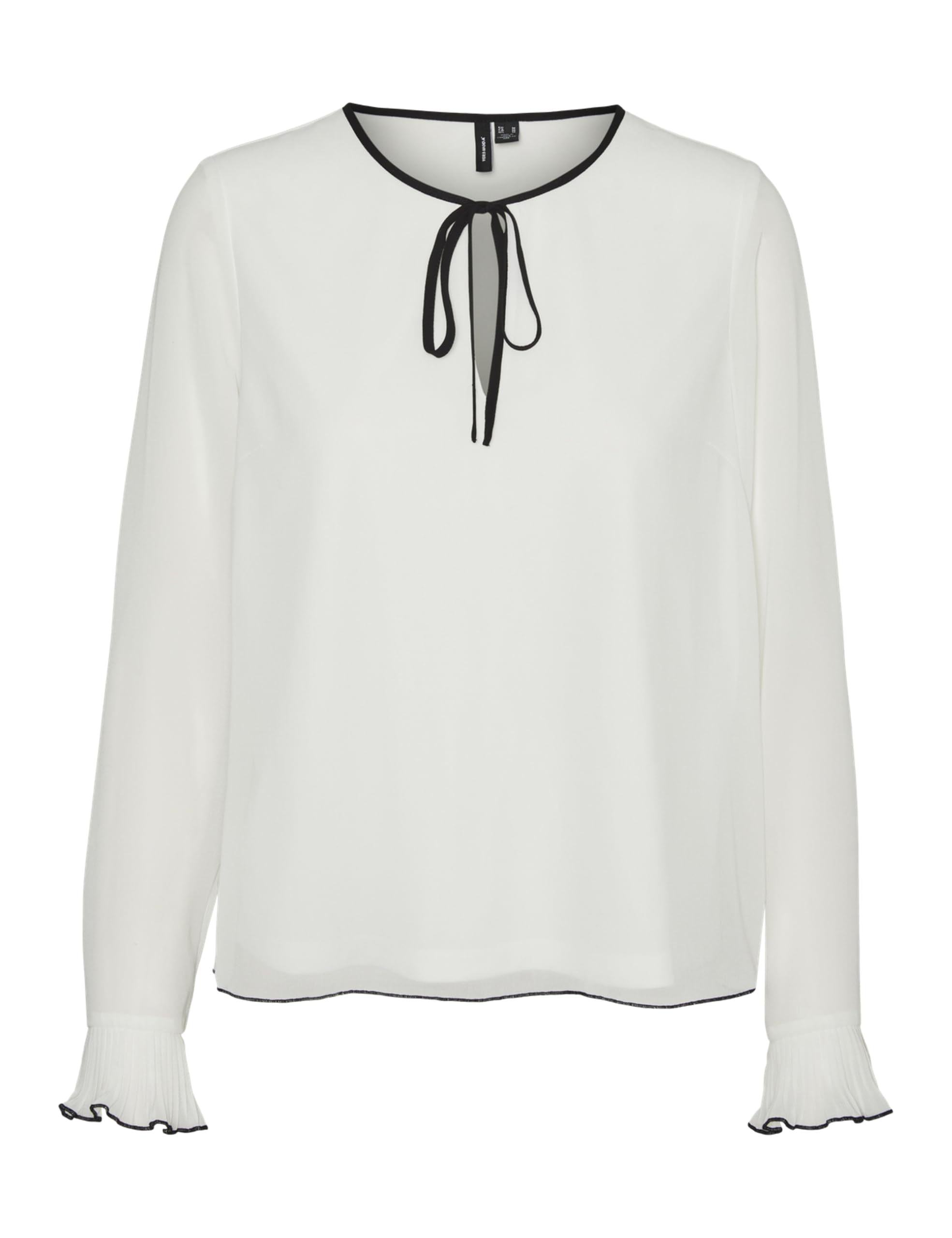 VERO MODA Women's Vmherle LS Top WVN Ga Long Sleeve Blouse, Snow White, M