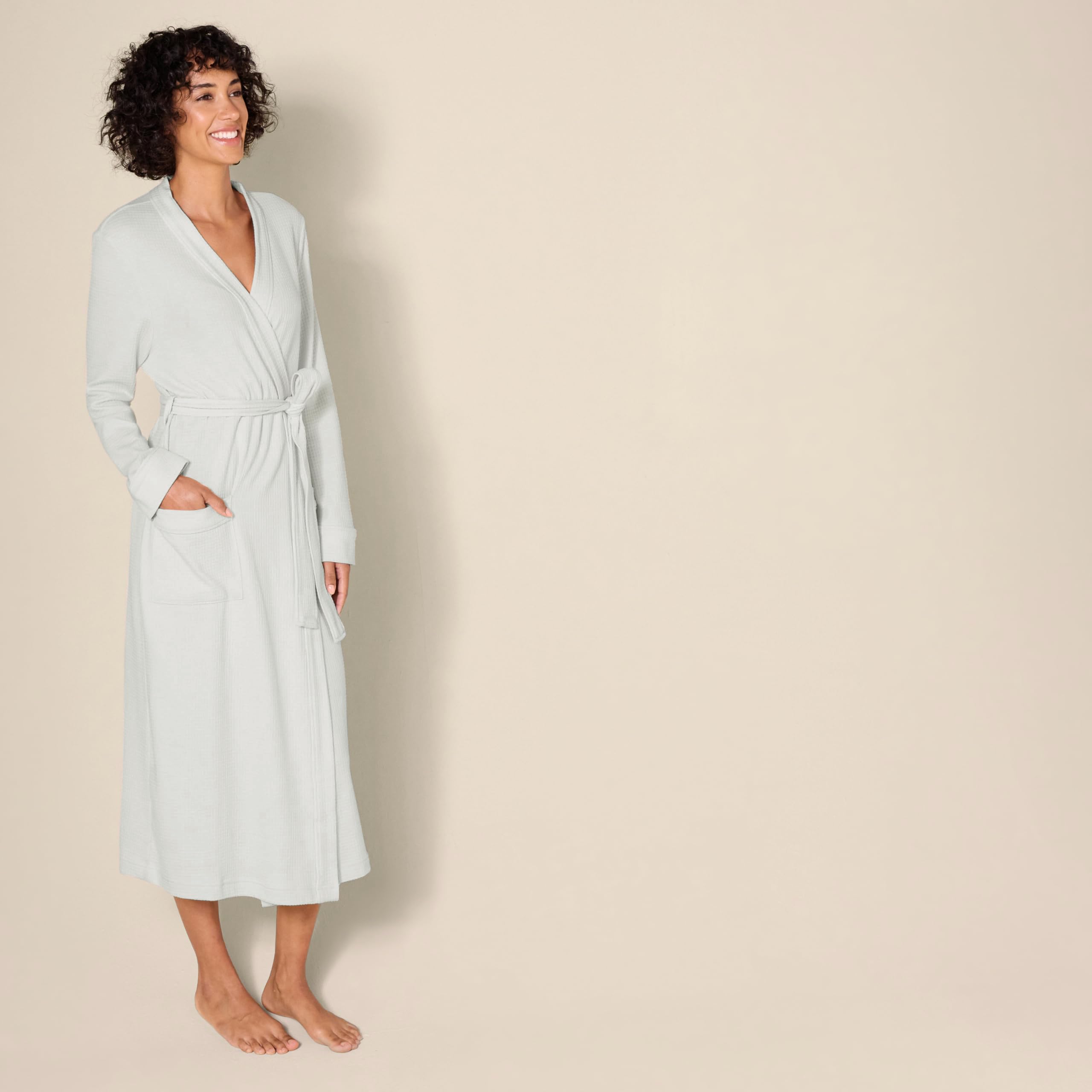 Amazon Essentials Peignoir Long En Tissu Nid D’Abeille Léger (Grandes Tailles Disponibles) Femme
