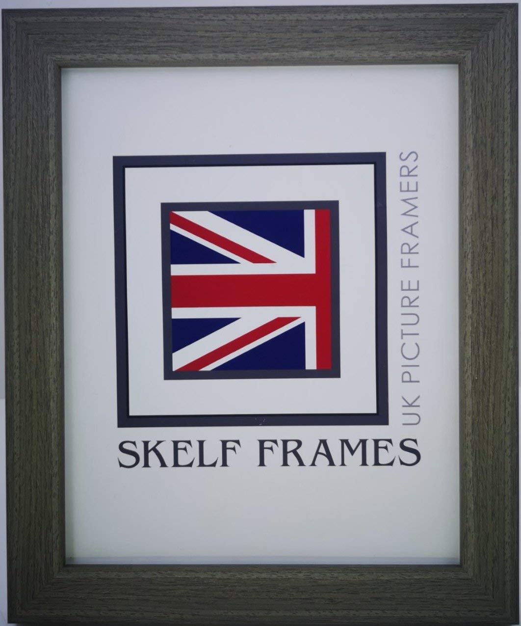 Skelf Frames Grey 10.75 X 9 Inches Picture Photo Frame In Flat Brushed Effect Polcore With Glass Hand Made In Yorkshire (Multiple Sizes)