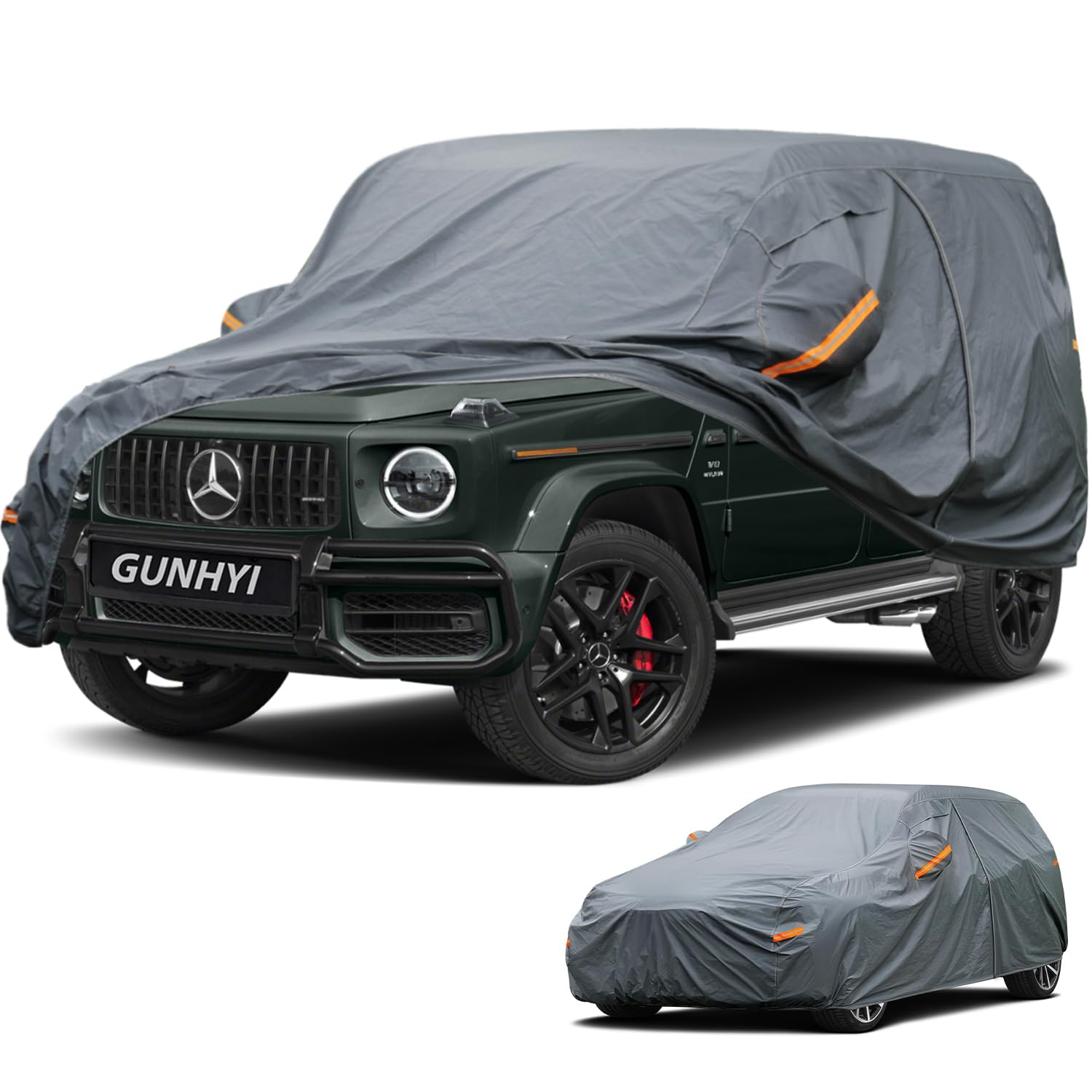GUNHYI Premium Car Cover Custom Fit Mercedes-Benz G-Class(1979-2018), 16 Layers Heavy Duty Car Cover Waterproof All Weather with Zipper Door for Sun Rain Snow Dust Uv Protection