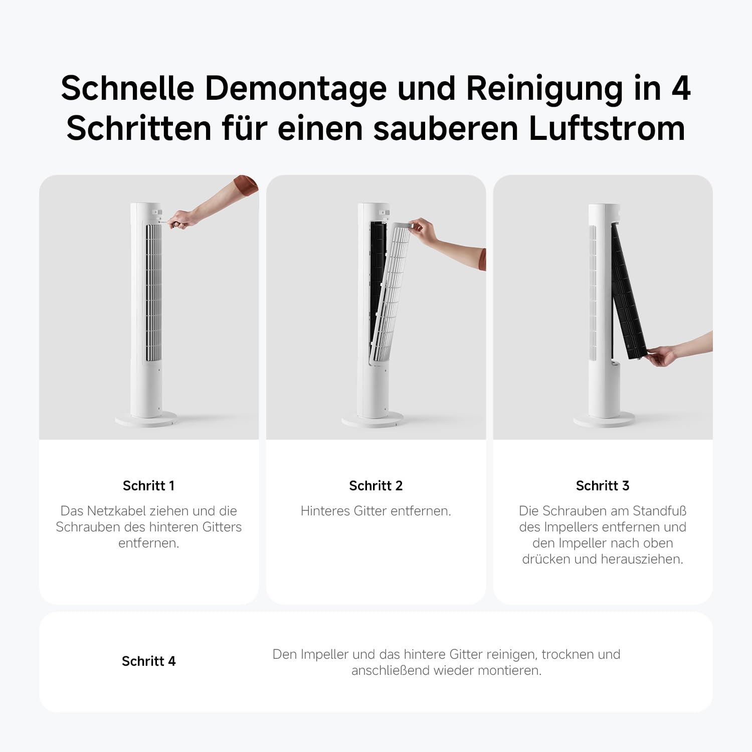 XIAOMI Smart Tower Fan 2 - Standventilator 150° Oszillation mit natürlichen Luftprofilen, Energiesparend, Ultra Leise 28.7dB(A), App-Steuerung, Weiß