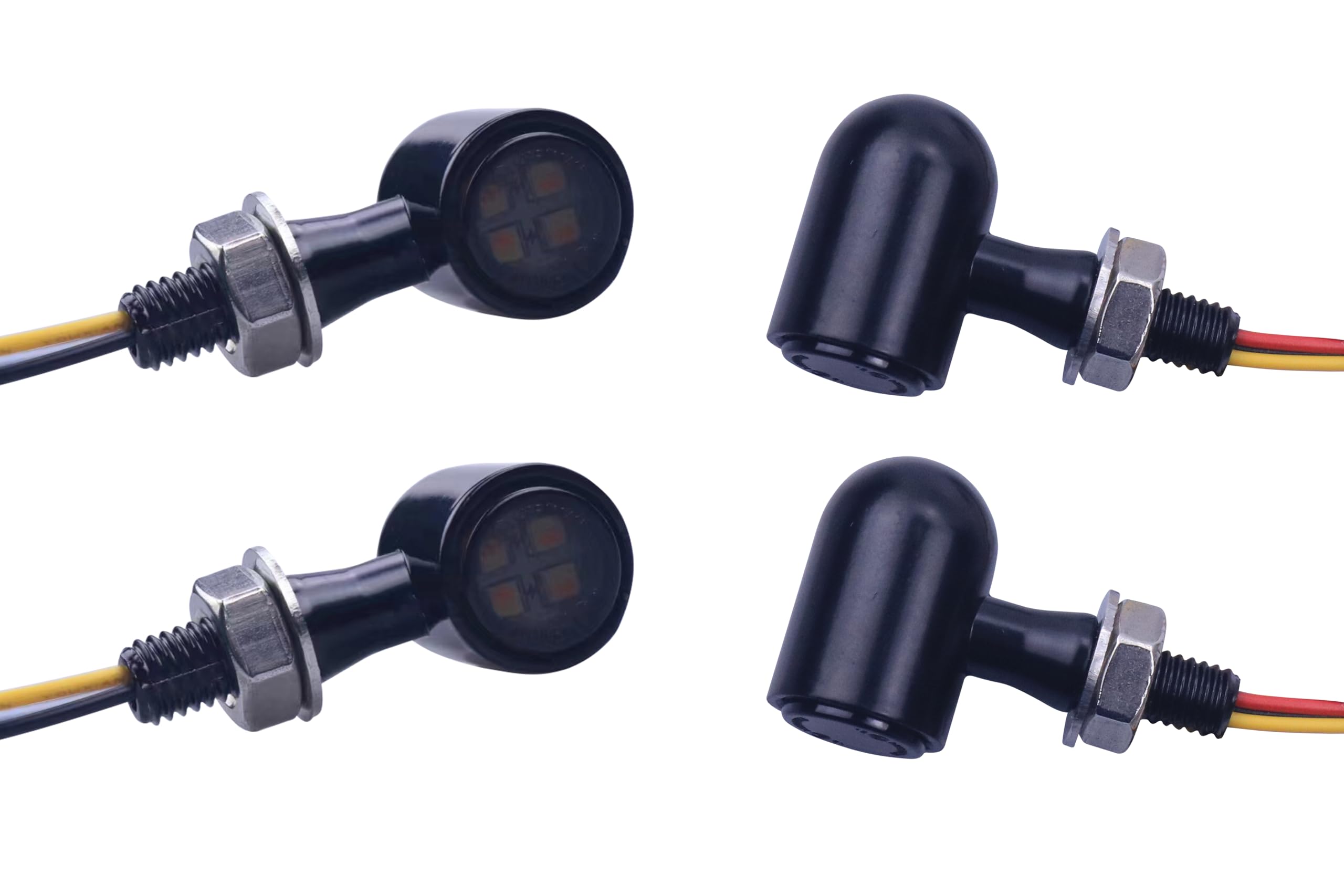 LIUJJYH Universal Motorcycle Front Rear LED Turn Signals, Mini Brake Tail Lights Compatible with Harley K-a-w-a-s-a-k-i Triumph Suzuki Honda Yamaha