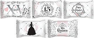 Party Sweets Quinceanera Themed Buttermints by Hospitality Mints, Individually Wrapped, 7 oz. Bag Pack of 6 (330 pieces), White Buttermints