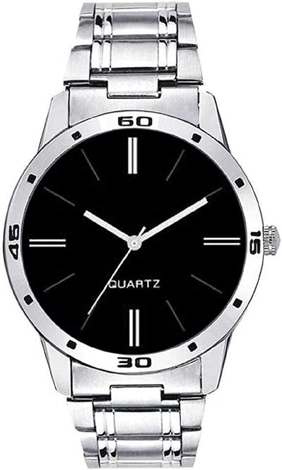 Watch City Watch for Boys and Mens Analogue Black Dial Stainless Steel Strap Silver Color Watch for Men and Boys (B09X74YT7W) Amazon Price History, Amazon Price Tracker