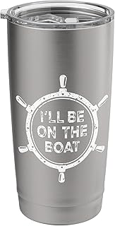 Nautical Steering Wheel St I'll Be On The Boat Stainless Steel Insulated Tumbler