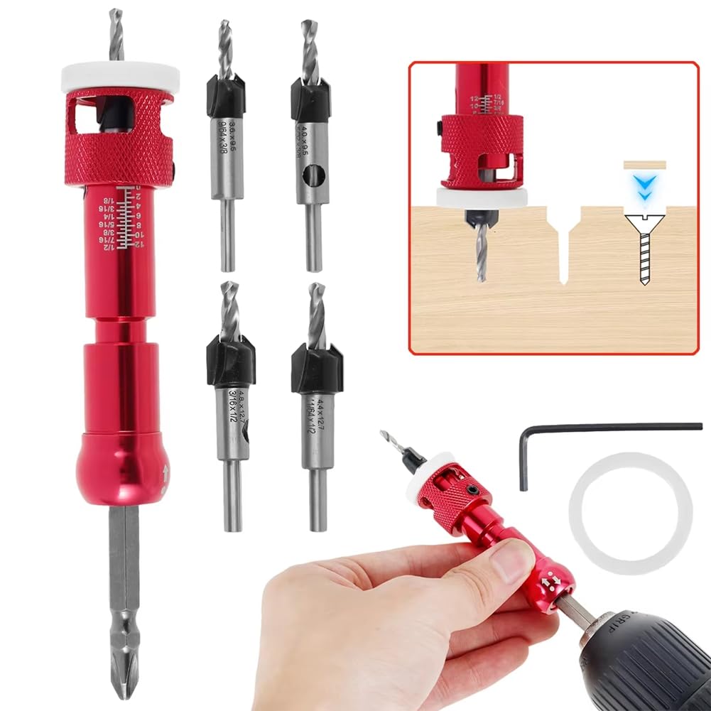 Trapano per Lavorazione del Legno, Trapano A Gradini, Trapano per Legno, Vite Autofilettante, Fori, Punta per Trapano, Strumento di Installazione B