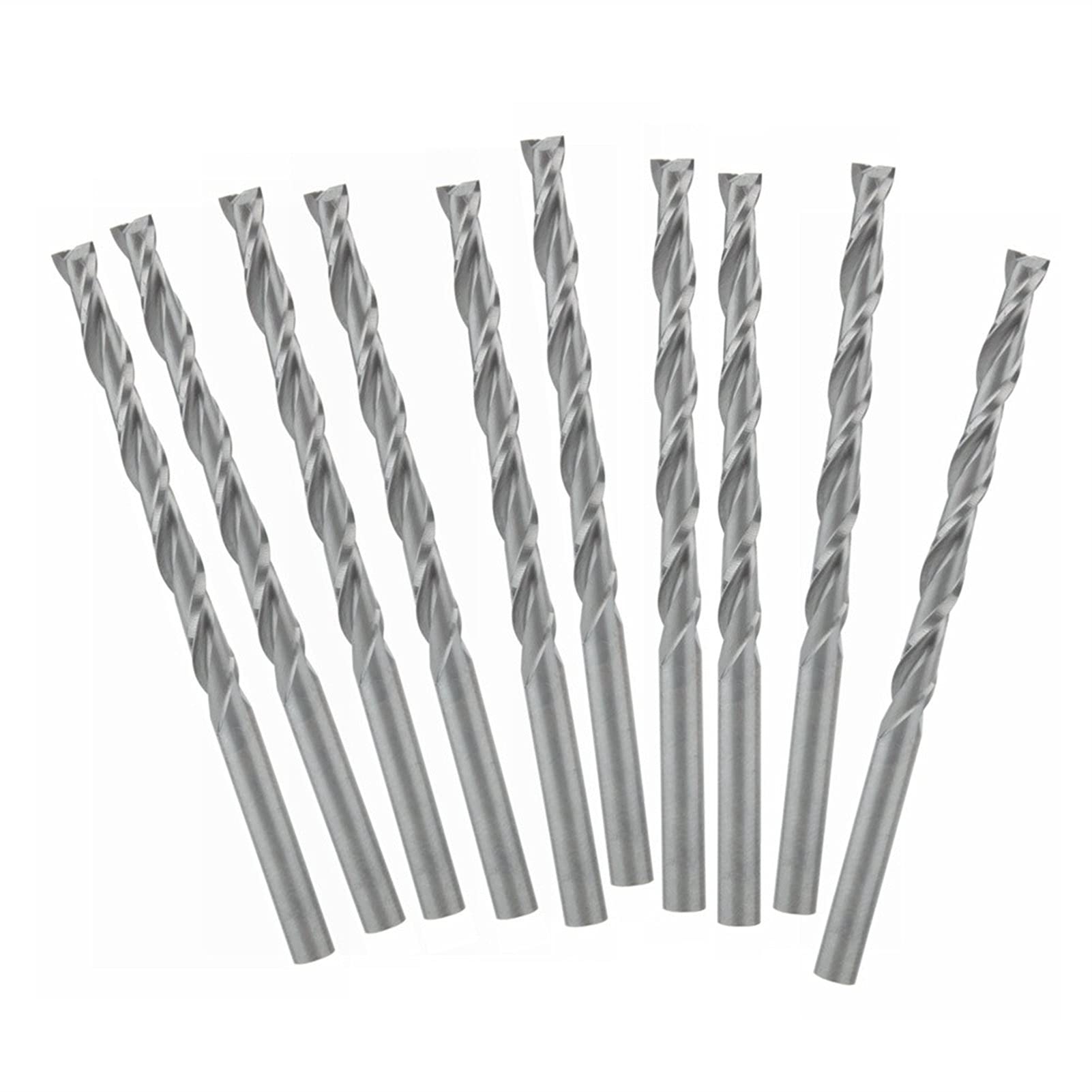 BERWENNY 10Pcs 3.175/32mm 2 Flutes End Milling Cutter Bit Cutting Tools Woodworking Tools CNC Router Bit