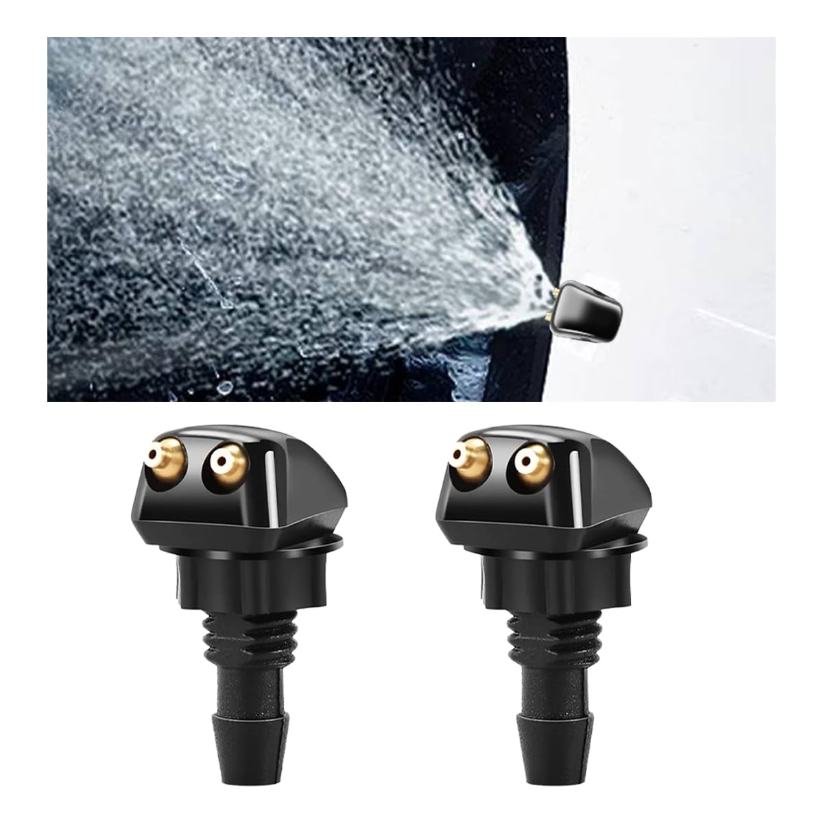Car Front Windshield Washer Nozzles, Washer Nozzle Kit Car Double-hole Wiper Washer, Auto Washer Nozzles Window Wiper Spray for Most Cars (Washer Nozzle)-image-30