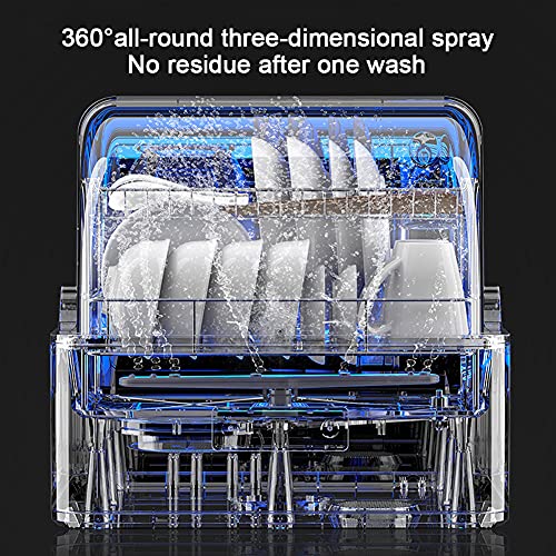Automatische Vaatwasser - Tafelmodel Compacte Vaatwasser, Draagbare Aanrecht Vaatwasser Intelligente Controle Drogen Opslaan LED Display Desinfectie 360° Reiniging Thuis Appartement - Afbeelding 7