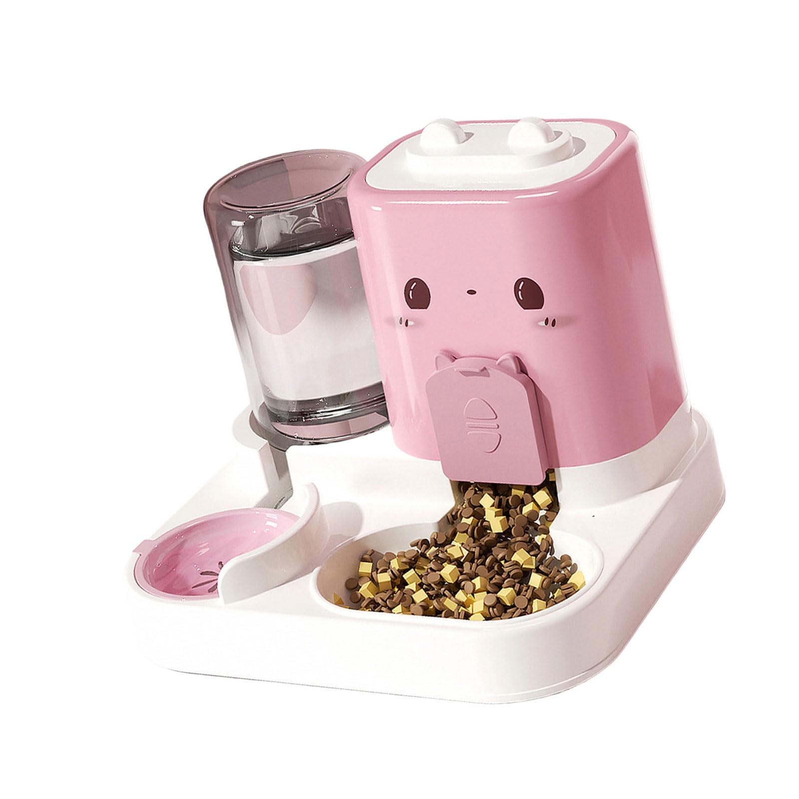 Distributeur automatique de nourriture pour chat double gamelle avec fontaine à eau