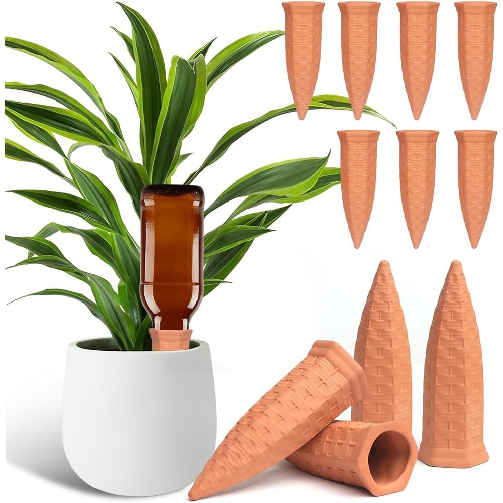 Ctrlzs Automatic Plant Waterers 1 Set Spikes For Wine Bottles Indoor Plant Watering Devices Plant Watering Stakes Terracotta