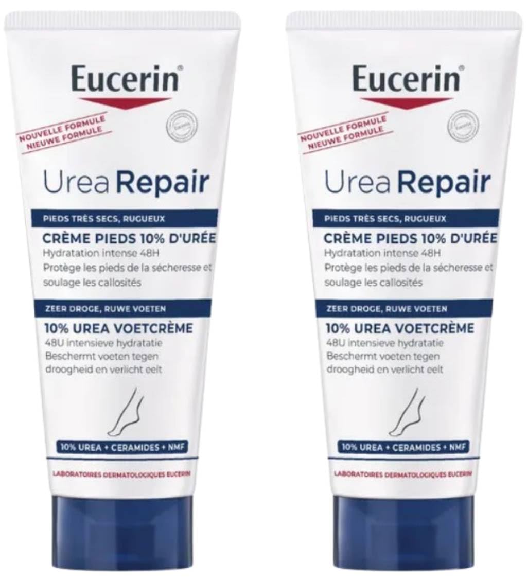 EUCERIN Urearepair Plus Crema Pies 10% Urea Lote 2 X 100 Ml per capelli secchi e stressati, per detergere e nutrire i capelli, 100 ml