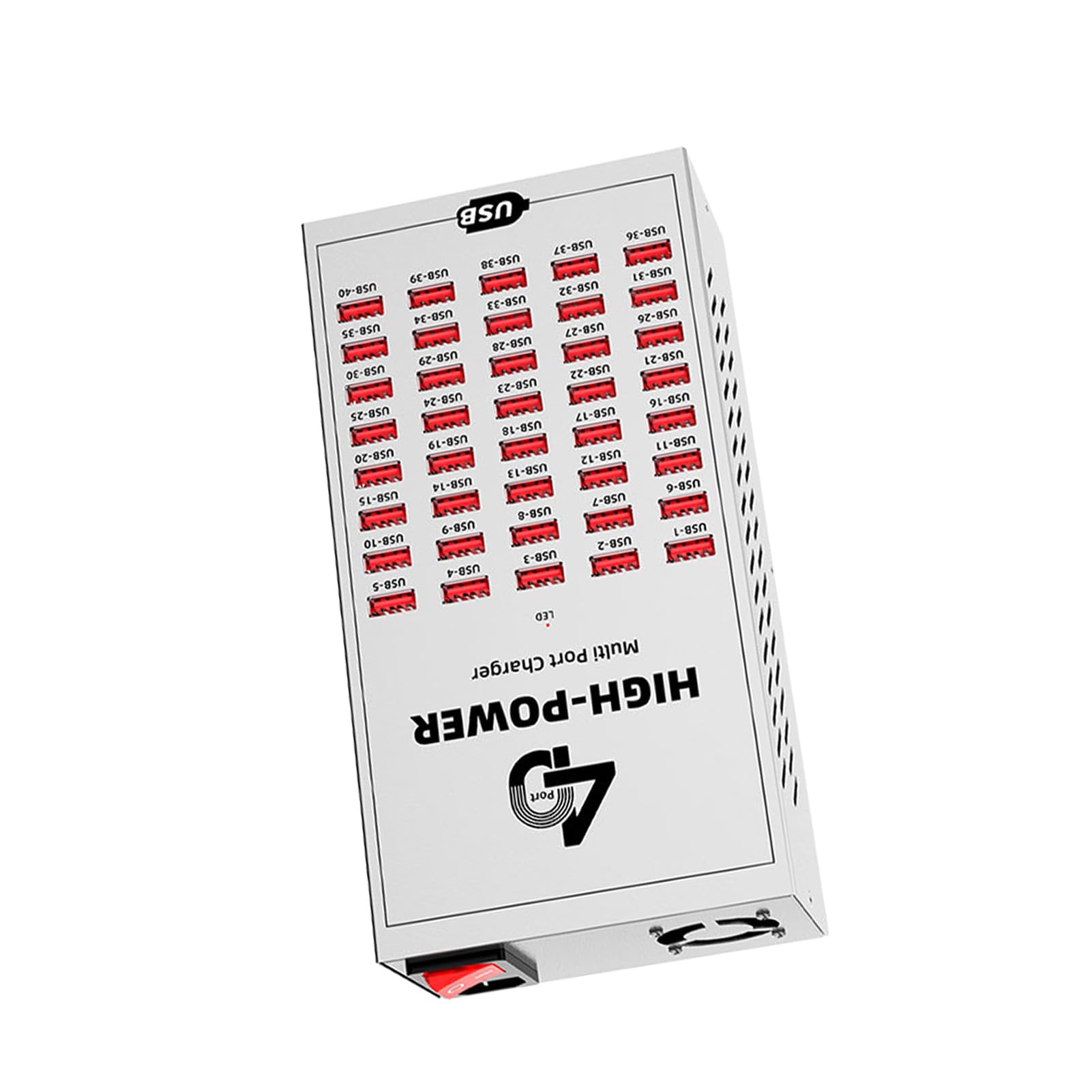 ASHATA Stazione di ricarica USB da 40 Port, 40 Port, 200 W, caricabatterie multi-dispositivo ad alta potenza con ventola di raffreddamento a ricarica rapida, controllo intelligente della temperatura