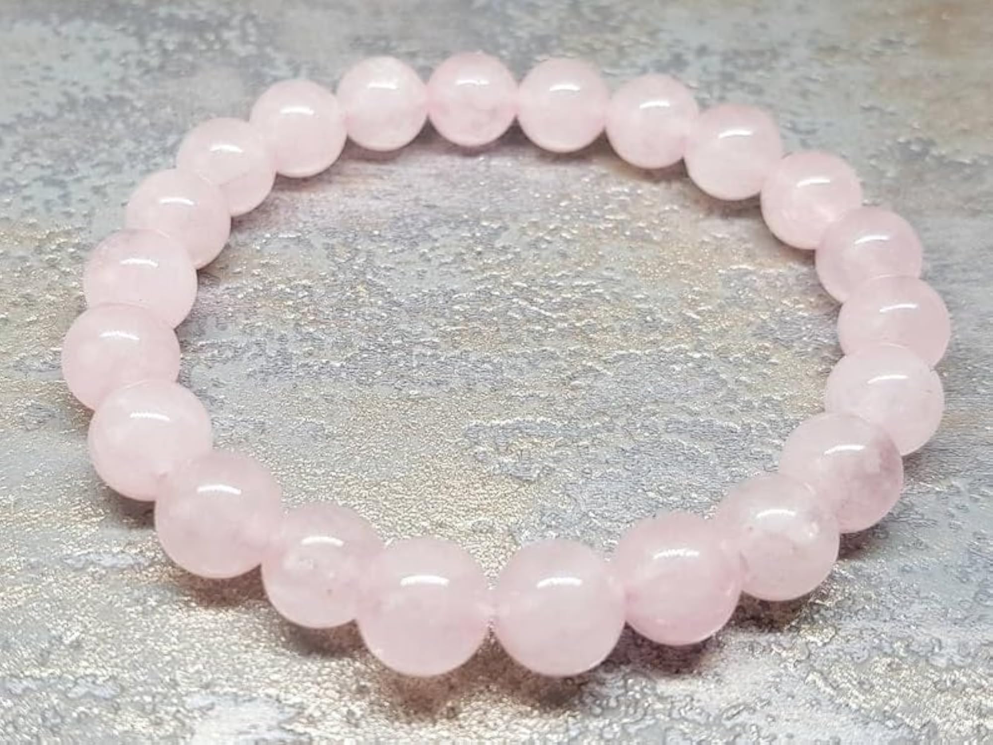 Natural Rose Quartz Stretchable Bracelet, Unisex