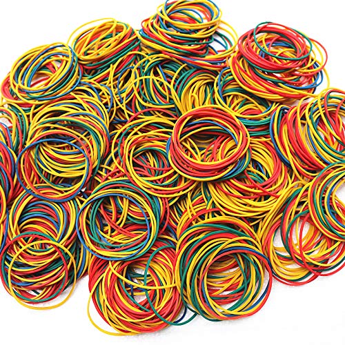 300pcs 25mm(1in) Multi Color Rubber Bands Elastics Bands Sturdy Rubber Bands for Home or Office use