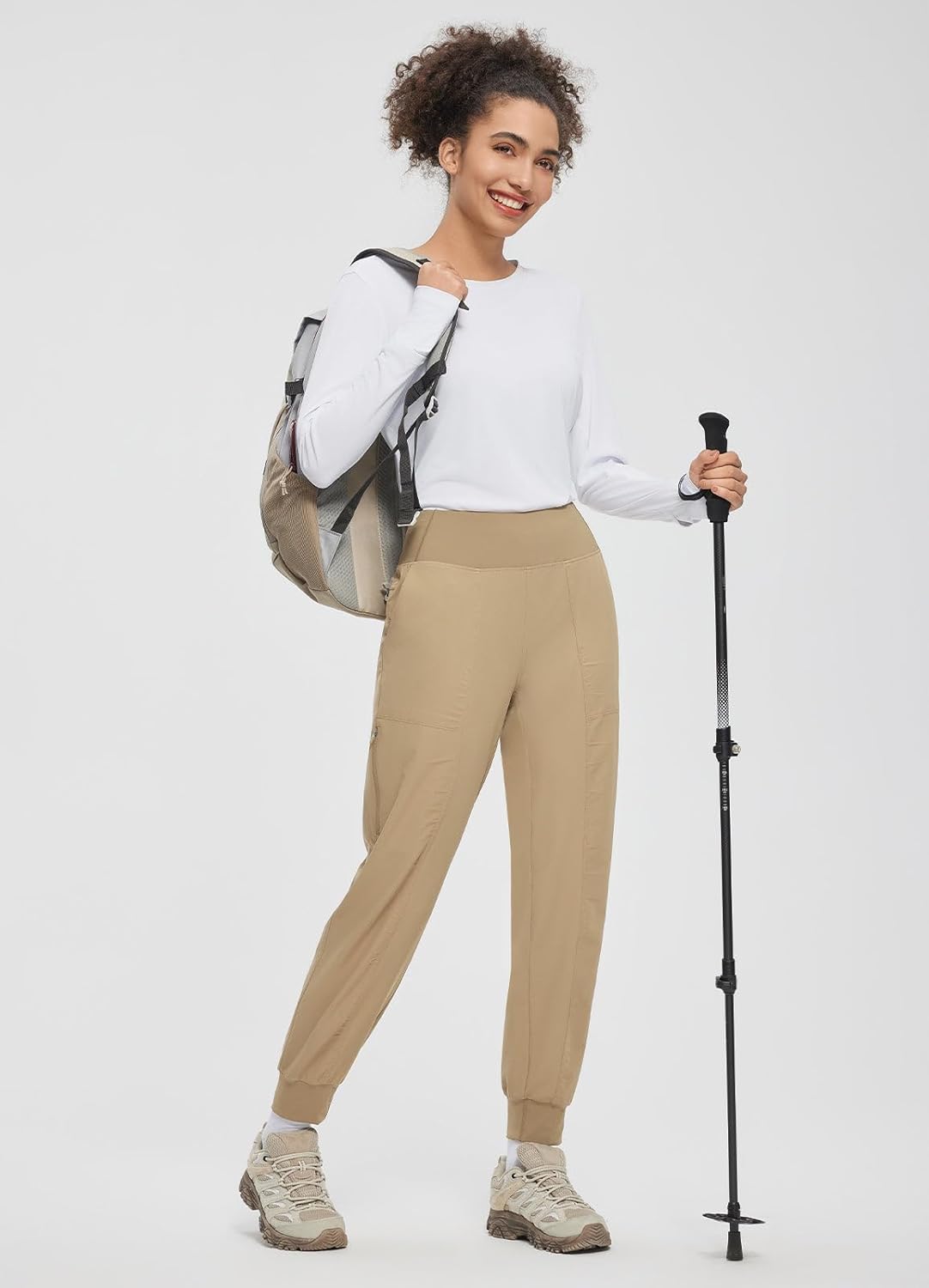 baleaf Women's Hiking Joggers Pants Lightweight Quick Dry with Zip Pockets Outdoor Athletic Workout Running Casual