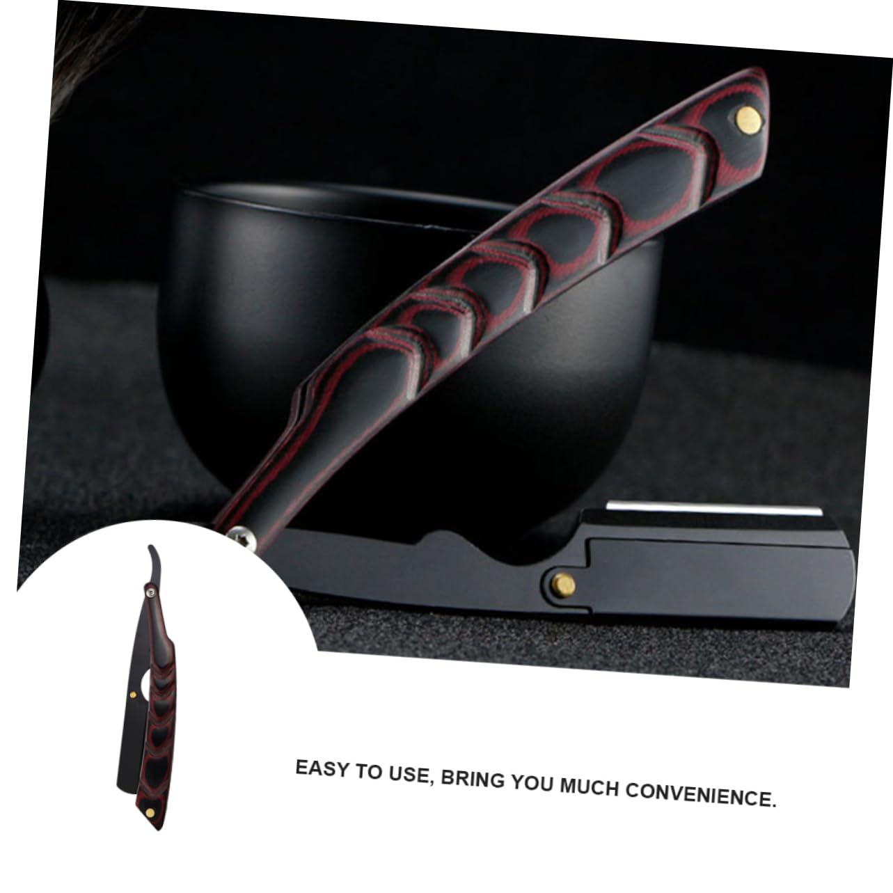 FRCOLOR 3 Pièces Pliant En Acier Inoxydable Élastique Pour Cheveux Tondeuse À Barbe Support De Coiffure Outil De Coupe De Barbe Cadeau De Fête Des Pères Rasoir À Main