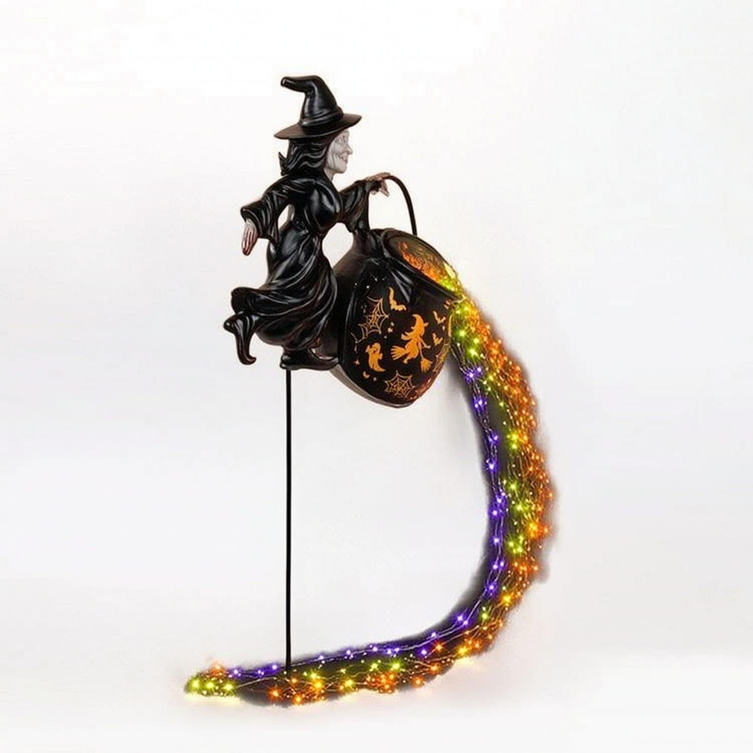Spooky Witch Light with Pot Glowing Witch Garden Light Multicolor Halloween Decor Decorative for Yard, Pathway, Witch Cauldron Light-image-37