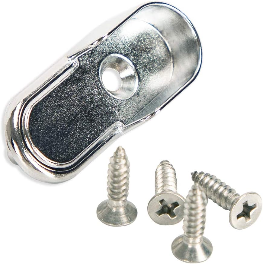 Oval Closet Rod End Supports 15mm x 30mm w/Rear Facing 5mm Pins - Polished Chrome Finish (12 Packs)