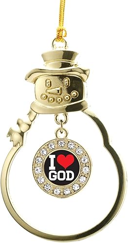 Miniatura 136 de Inspired Silver - Esquema de Virginia Occidental - Adorno de Navidad dorado - Adorno circular para árbol de Navidad con circonita cúbica