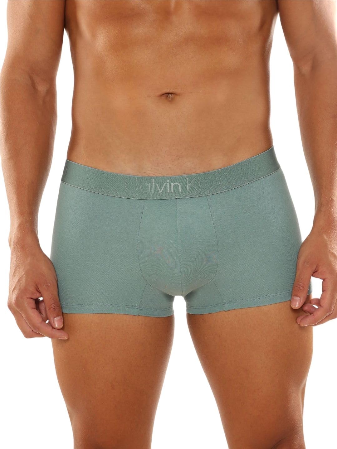 Blue Solid Low Rise Trunk-image-11