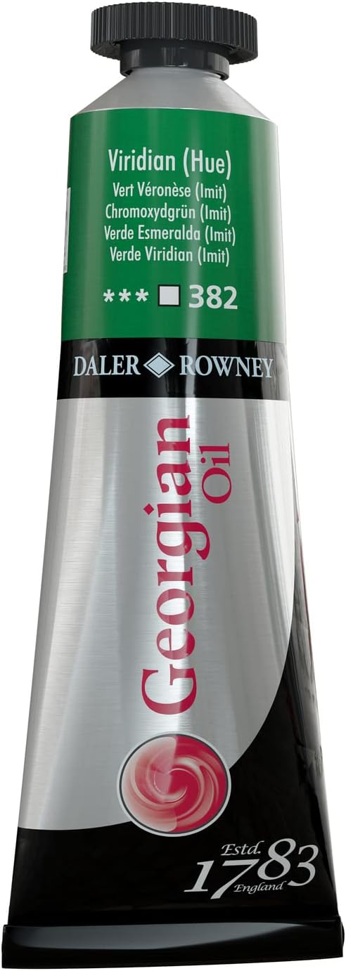 Daler-Rowney Georgian Oil Paint, Aluminium Tube, 1.28oz - 38 ml, Viridian Hue